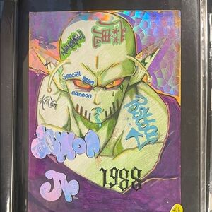 Street Art Illustration with Green and Purple Highlights